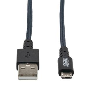 HVY-DUTY USB-A TO USB MICRO-B CABL M/M USB2.0 ARAMID GREY 1.8M