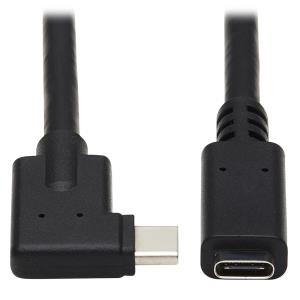 TRIPP LITE USB-C Extension Cable (M/F) - USB 3.2 Gen 2 (10Gbps), Thunderbolt 3 Compatible, Right-Angle Plug 50cm