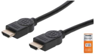 High Speed HDMI Cable With Ethernet 4k@60hz Uhd, 18gbps Bandwidth, Male To Male, Shielded, 1m Black