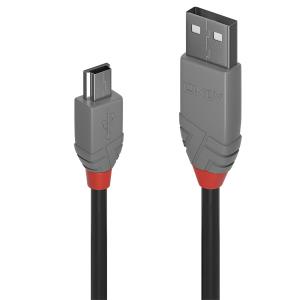 Cable - USB 2.0 Type A Male To Type Mini-b - Anthraline - 50cm - Black