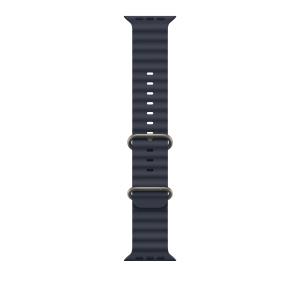 49mm Navy Ocean Band - Natural Titanium Finish