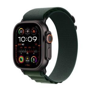 Watch Ultra 2 Gps + Cellular 49mm Black Titanium Case With Dark Green Alpine Loop - Large (MX4T3QA/A)