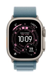 49mm Light Blue Alpine loop - large - Black Titanium Finish