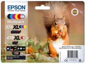 Ink Cartridge - 378xl + 478xl Squirrel - Grey/ Black/ Yellow/ Cyan/ Magenta/ Red