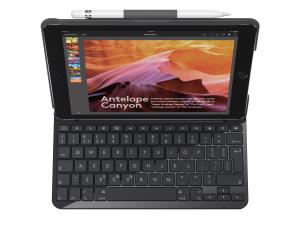 Slim Folio For iPad Keyboard Case With Bluetooth Black - Qwerty Espanol