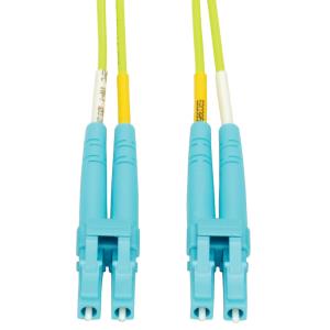 TRIPP LITE LC to LC Multimode Duplex Fiber Optics Patch Cable, 15 Meter - 100Gb, 50/125, OM5, LC/LC, Lime Green