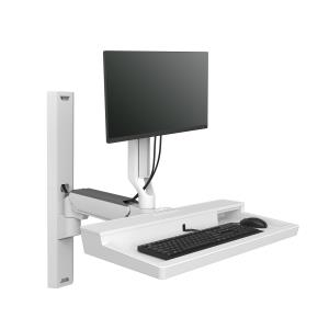 Keyboard & Monitor Mount Workstation - CareFit Combo System - Desk - 1 monitor - Tilt/Pan/Rotate - up to 27in - White
