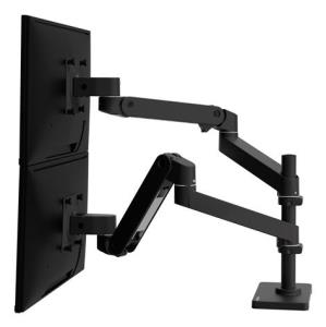 Monitor Mount - LX Pro Dual Stacking Arm - Desk - 2 monitor - Tilt/Pan/Rotate - up to 27in - Black