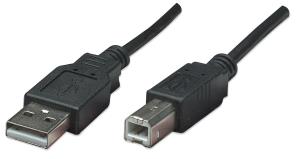 USB 2.0 Cable Type-A Male to Type-B Male, 480 Mbps, 50cm Black