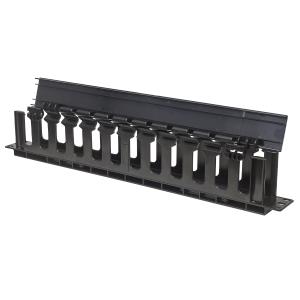 Rackmount Cable Manager, 19in 1u, With Cover, Black