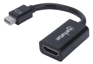 Mini DisplayPort To HDMI Adapter Male To HDMI Female 1080p Black