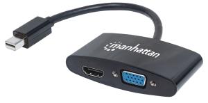 Mini DisplayPort Male To HDMI/VGA Female, Passive, Black