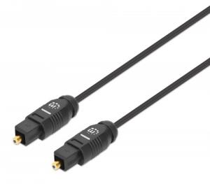 Toslink Digital Optical Audio Cable 2xToslink S/PDIF Male Gold-plated Contacts 2m Black