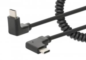 USB-C TO USB-C Cable Curly 1m- Male/Male Black USB 2.0