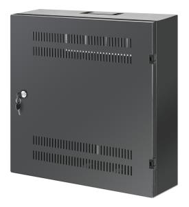 Low-Profile 19in Wall Mount Cabinet with 4U Horizontal and 2U Vertical Rails