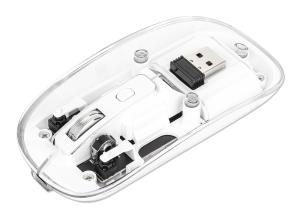 Wireless Rechargeable Mouse - Optical - USB - Transparent/White