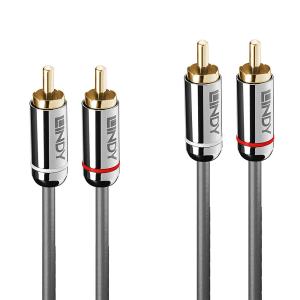 Audio Cable - Dual Phono Male To Male - Cromoline - 10m - Black
