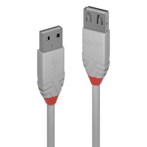 Extension Cable - USB Type A Male To A Female - Anthraline - Grey - 1m