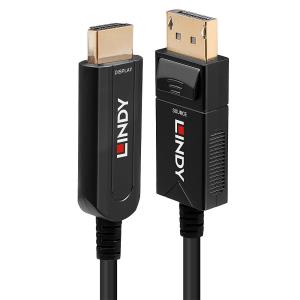 Cable Fibre Optic - Hybrid DisplayPort 1.2 - Hdmi 18g - Black - 50m