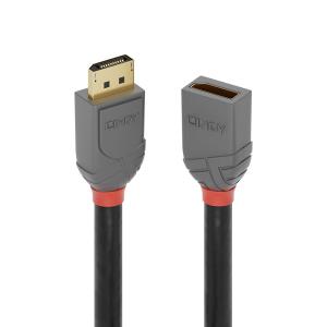 Extension Cable - DisplayPort 1.4 Male -  DisplayPort 1.4 Female - Anthraline Black - 1m