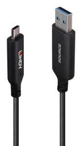 Hybrid Cable USB 3.2 5gbps - USB-a Male - USB-c  Male - 25m - Black