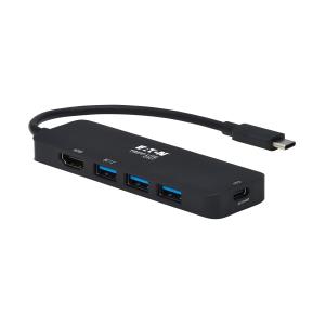 TRIPP LITE Multiport Adapter USB-C - 4K 60 Hz HDMI, 3 USB-A Hub Ports, with HDR, HDCP 2.2 - 100W PD Charging