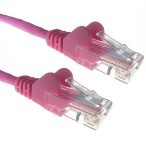 15M PINK RJ45 CAT5E UTP STR/FLUSH MOULDED/24AWG