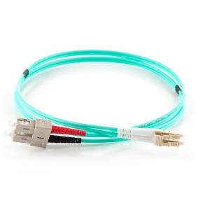 Duplex Fibre Optic Patch Cable - Lc To Sc 3m 50/125 Om3 Aqua