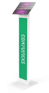 BrandMe Floor Stand + IT Mount Universal Plate - White