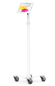 Bundle / Rolling Floor Stand + Apex Secured Enclosure Wall Mount for iPad 10th-11th (A16) Gen - White