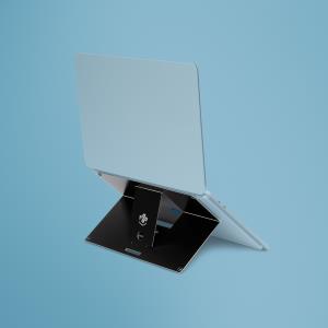 Riser Attachable Laptop Stand Integrated Adjustable Black
