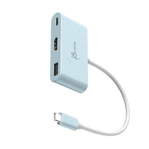 Converter Adapter - USB-c To Hdmi / USB Type-a With Power Delivery - Cyan